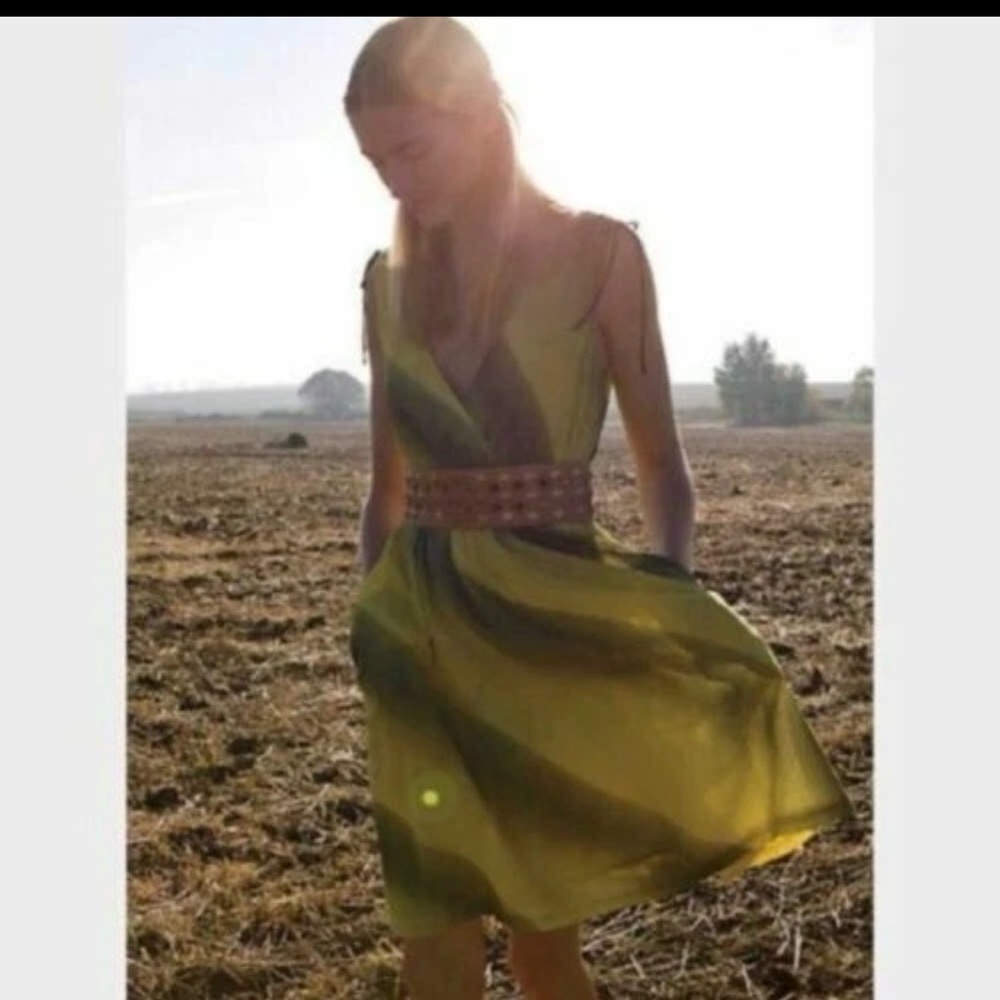 Vintage Anthropologie | Maeve Yellow/Black Shadowlight Dress Sz M
